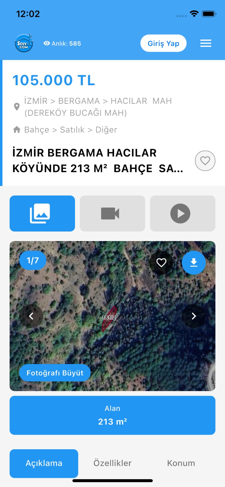 Emlak Uygulaması - Özellik 1